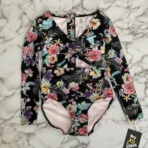 Art Class - Zip Up Long Sleeve Swimsuit Size S - L